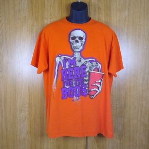 Halloween orange red solo cup skeleton here for the boos t-shirt